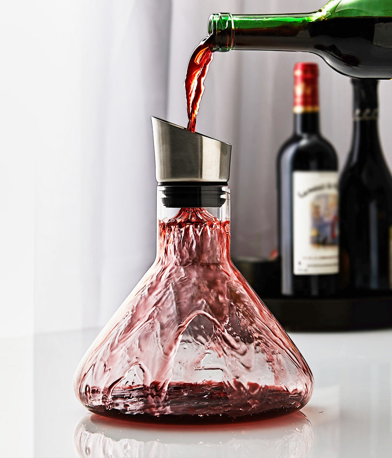 Unique wine decanting experience with waterfall design