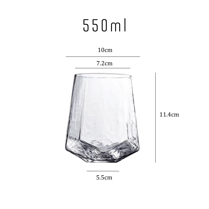 Modern Hammered Diamond Wine Glasses