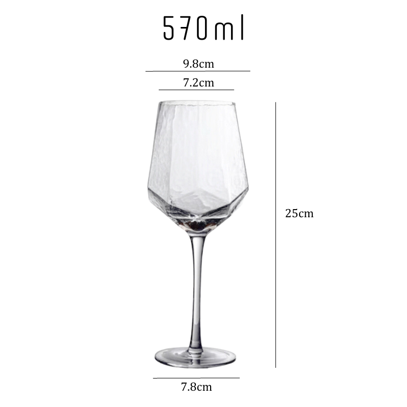 Modern Hammered Diamond Wine Glasses
