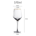 Gold Rim Hammered Diamond Wine Glasses