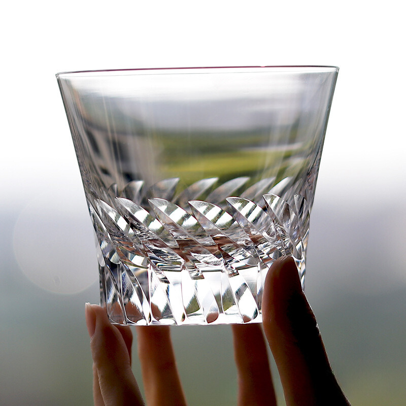 Elegant Angel Wing Crystal Whiskey Glass with intricate wing design
