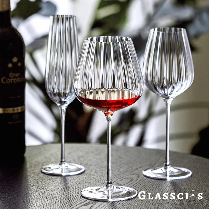 Melodious Ribbed Wine Glasses