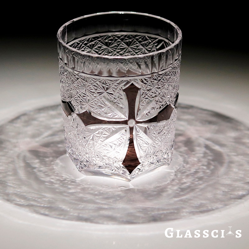 Luxurious Edo glass with Black Cross design