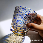 Japanese Daisy Edo Kiriko Whiskey Glass
