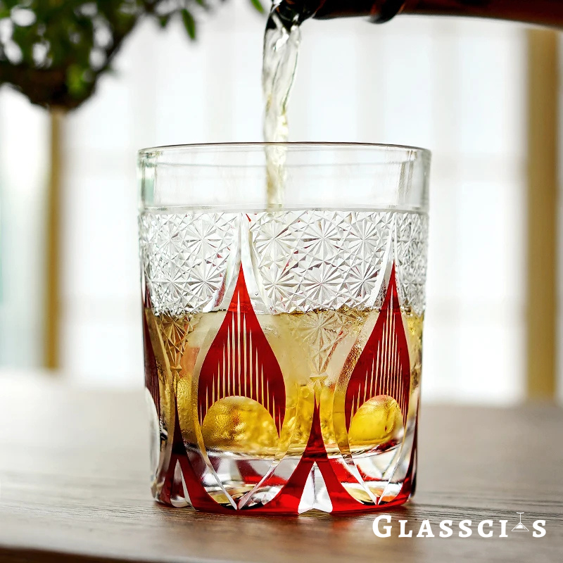 Flame Edo Kiriko Whiskey Glass