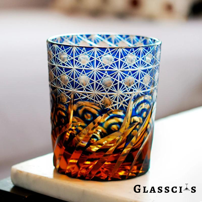 Waves and Starry Sky Edo Kiriko Whiskey Glass