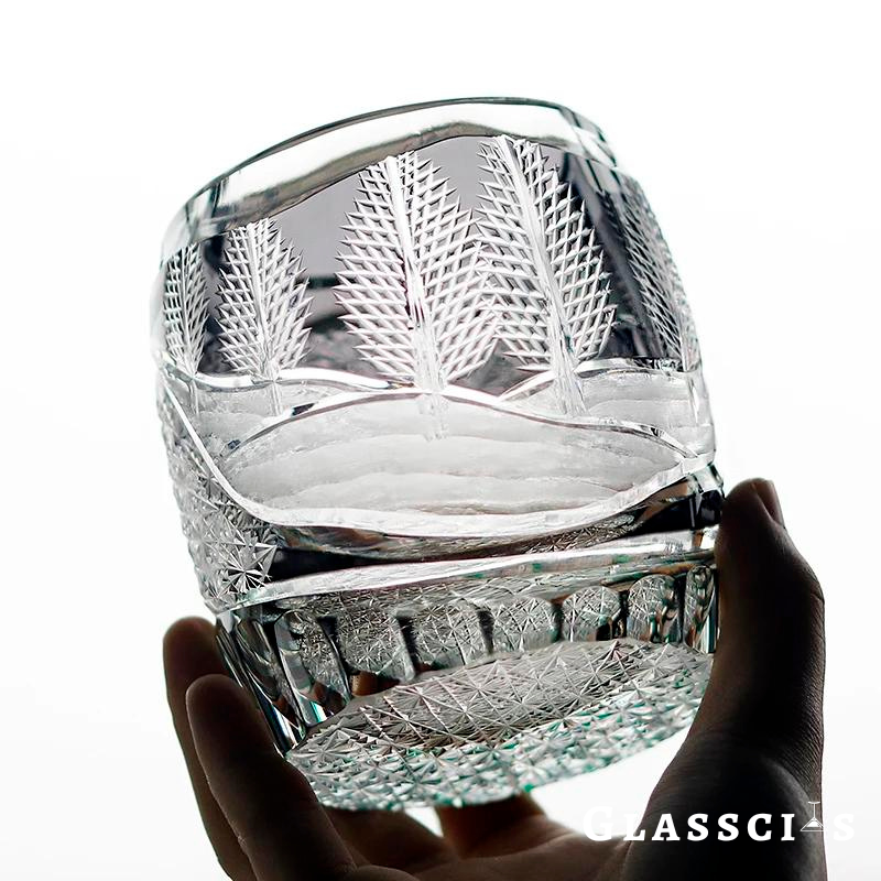 Japanese Winter Forest Edo Kiriko Whiskey Glass
