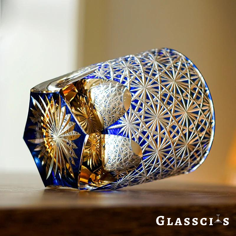 Japanese Daisy Edo Kiriko Whiskey Glass