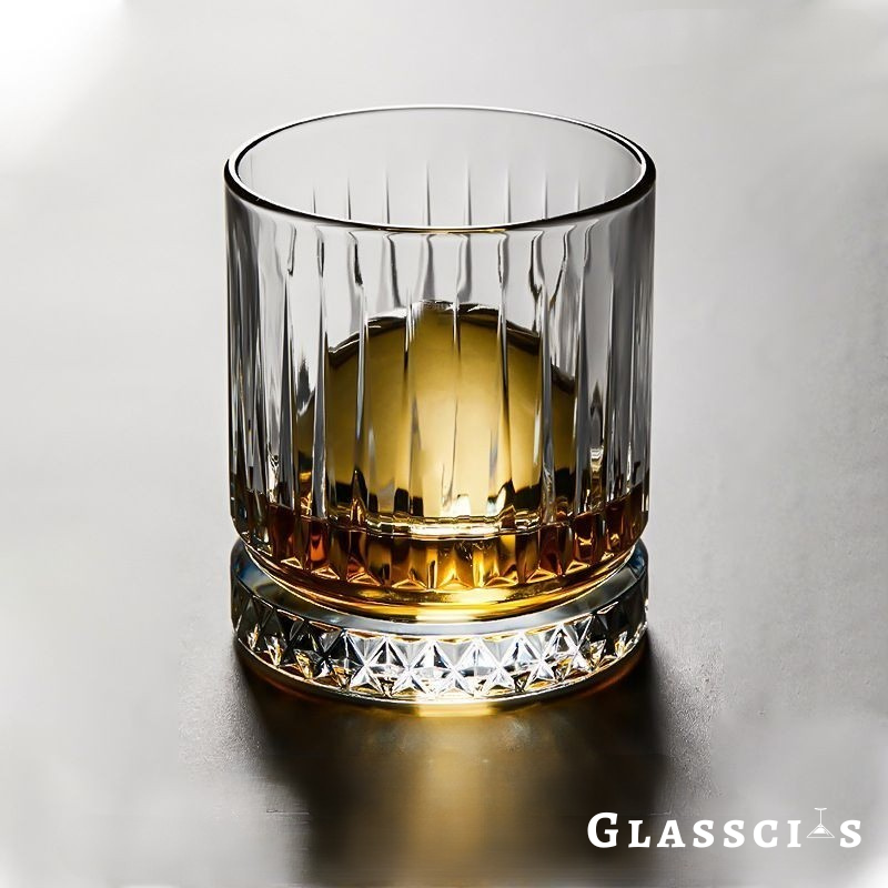 bourbon glass with vertical stripes