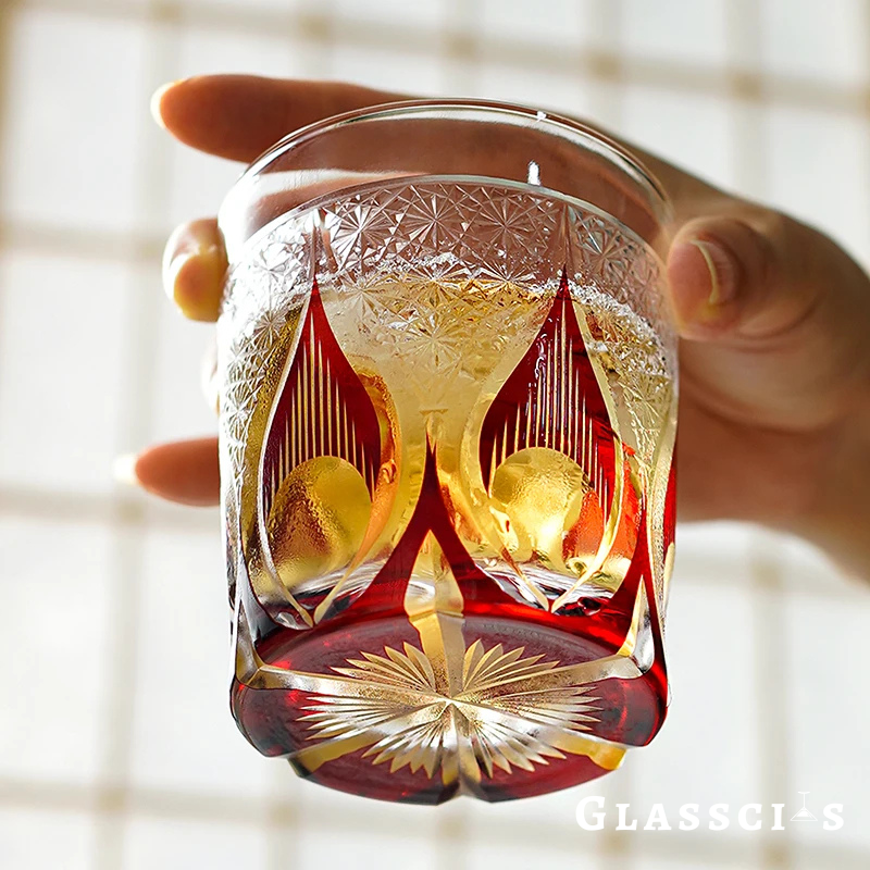 Flame Edo Kiriko Whiskey Glass