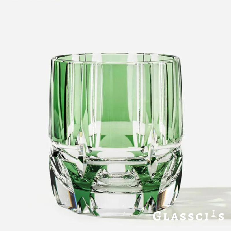 Green Bamboo Edo Kiriko Whiskey Glass