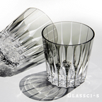 Light Gray Star Edo Kiriko Whiskey Glass top view