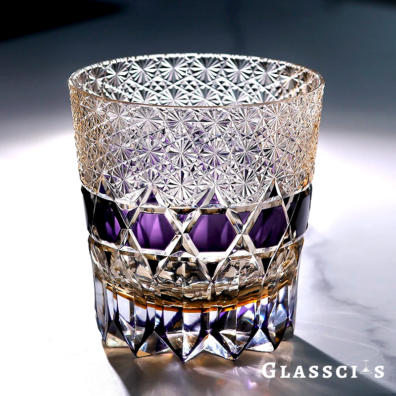 Edo Kiriko Violet Fluorite Glass