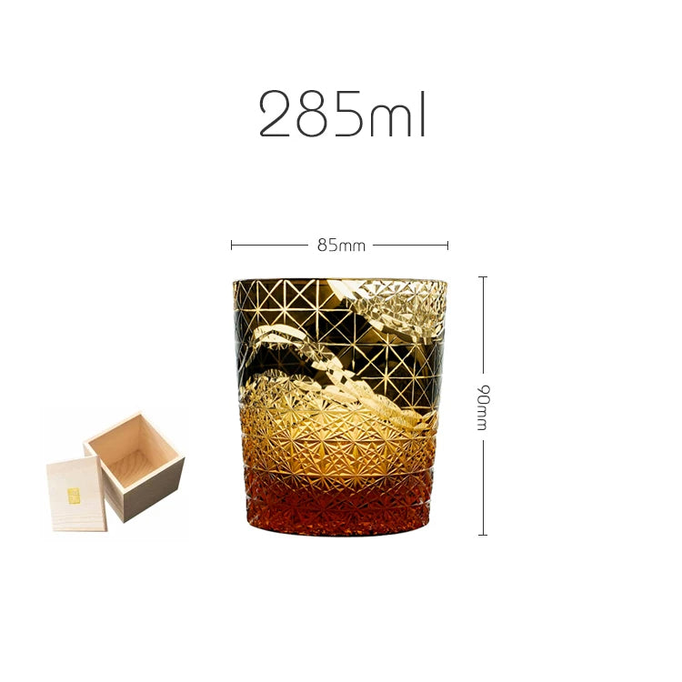 Japanese Wave Edo Kiriko Whiskey Glass