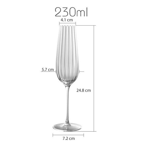 Ribbed Wine Glass 7X8X22Cm