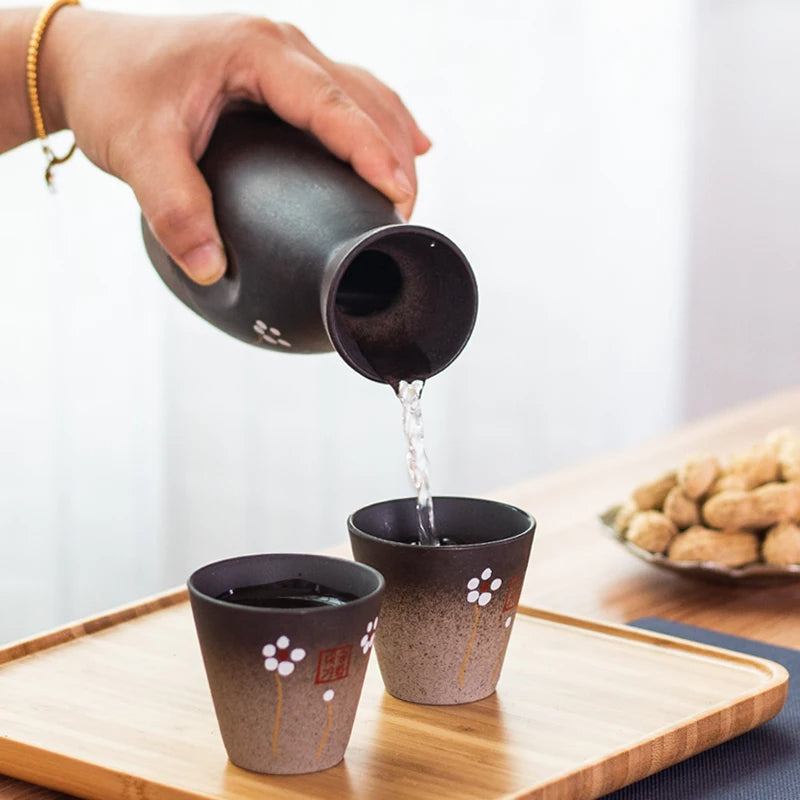 Cherry Blossom Ceramic Sake Set