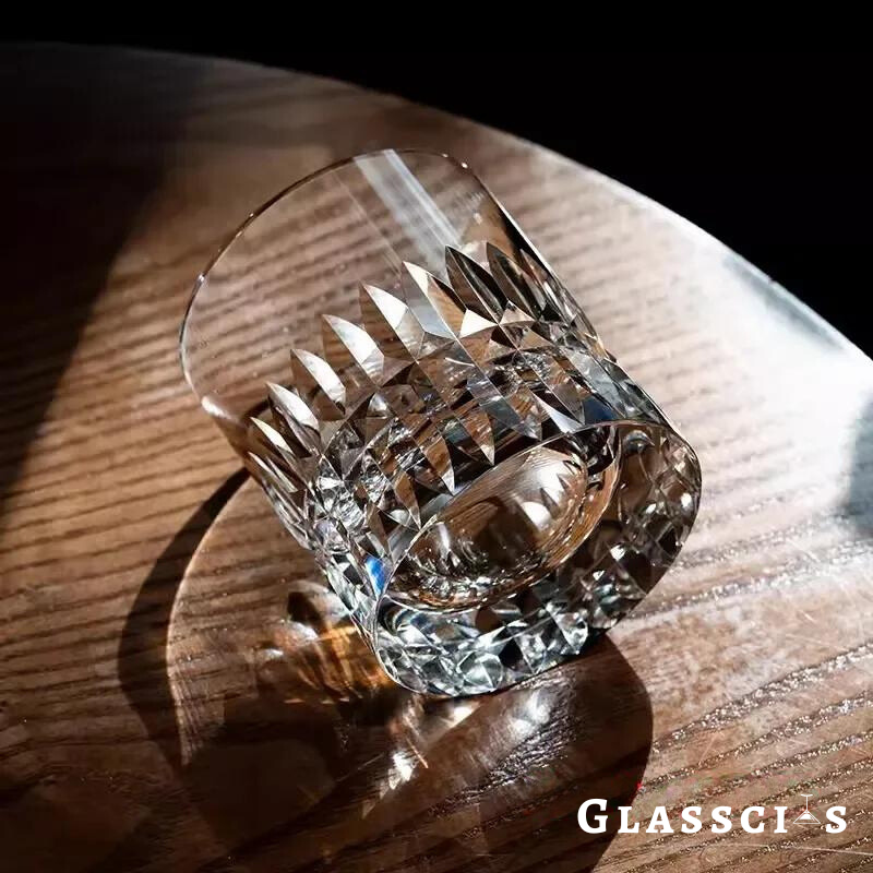 Crystal Lotus Cut Edo Kiriko Whiskey Glass