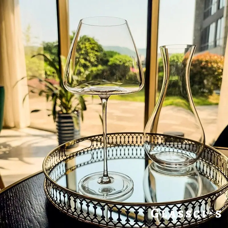 Modern designer wine glass for enhanced swirling