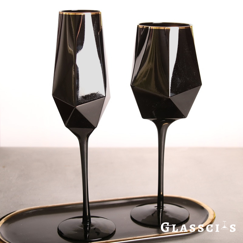 Masculine Charm Gold Rimmed Wine Glasses