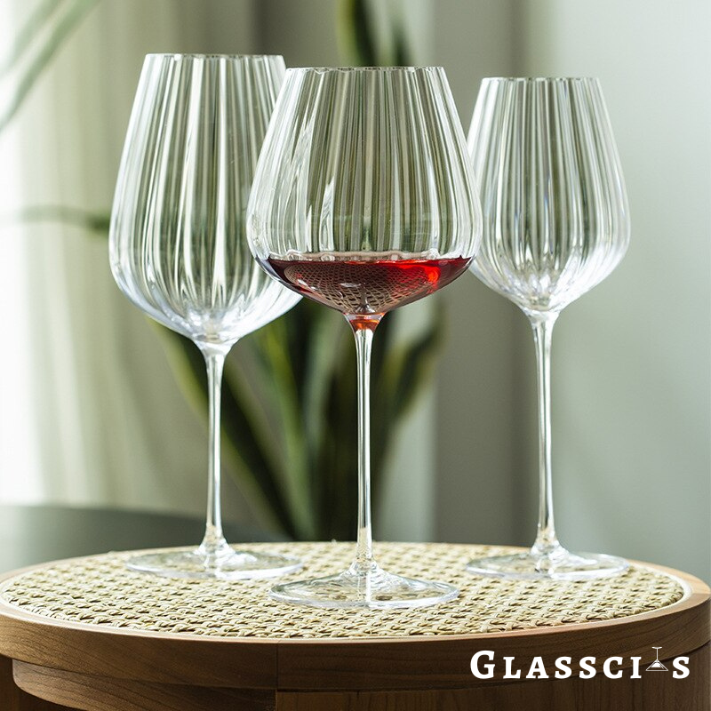 fluted and ribbed wine glasses