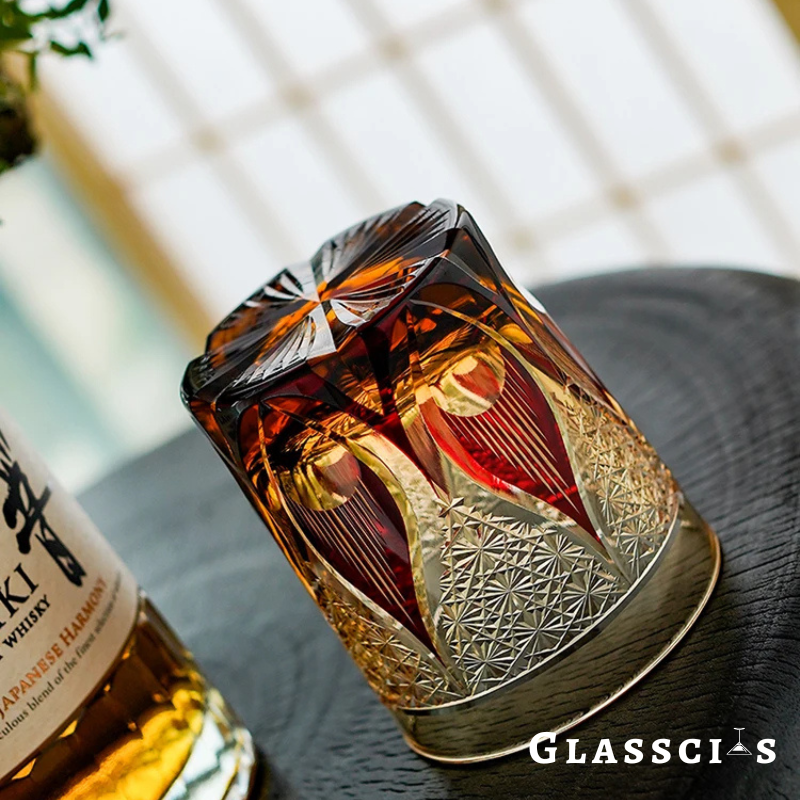 Flame Edo Kiriko Whiskey Glass