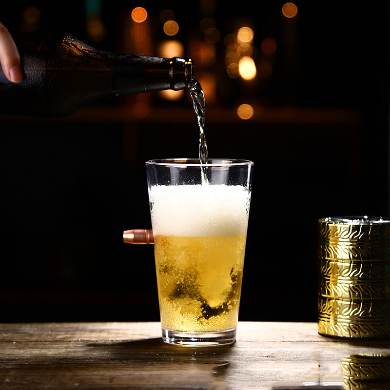 bang-tastic bullet beer glass by glasscias