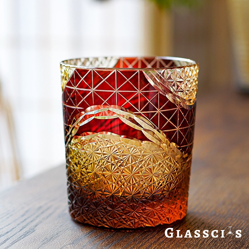 Japanese Wave Edo Kiriko Whiskey Glass