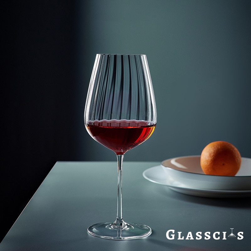 ribbed wine glasses for bordeaux