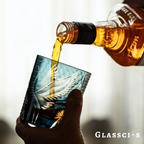 Japanese Pine Crane Edo Kiriko Whiskey Glass