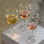 "Holiday-themed gem stemmed glasses
