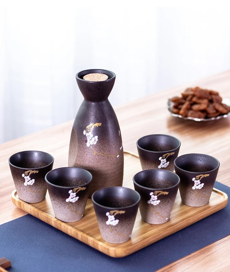 Sake Set Spring Cherry Blossom Sake Ceramic Set - Spring Inspired | Glasscias