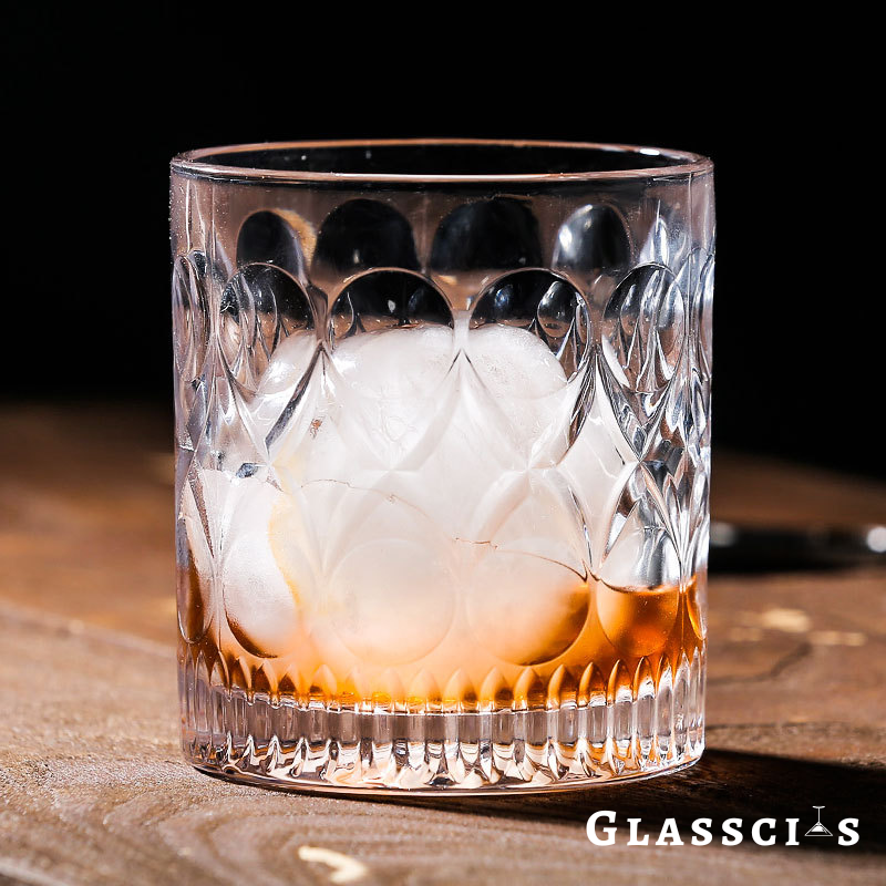 Vintage hourglass pattern old fashioned glass