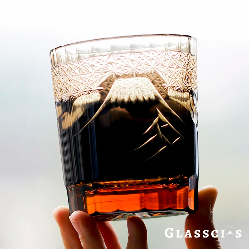 Mount Fuji Edo Kiriko Whiskey Glass