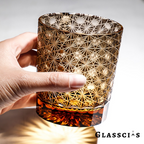 unique starry edo kiriko whiskey glass