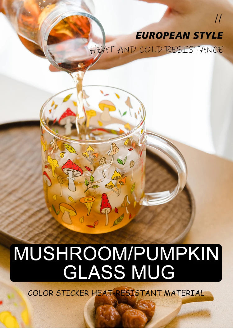 Mushroom Heat-Resistant Glass Mug