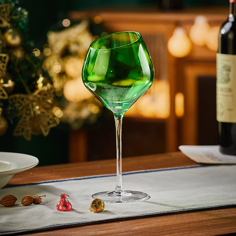 Vibrant burgundy wine glasses for festive decor