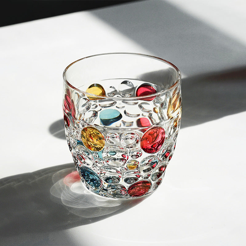 Sunlit colorful whiskey glasses for collectors