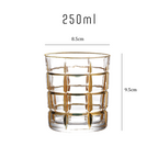 Gold Rim Grid Whiskey Glass