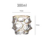 Gold Rim Wave Whiskey Glass