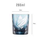 Japanese Pine Crane Edo Kiriko Whiskey Glass