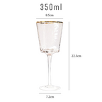 Gold Rim Hammered Wine Glass