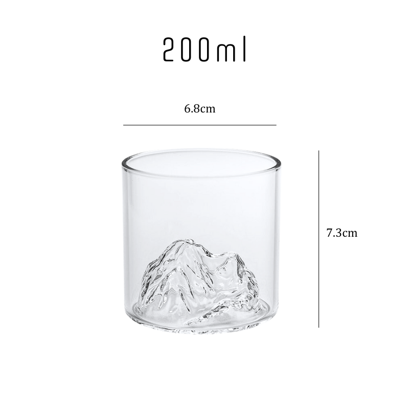 Japanese Mountain Terrain Whiskey Glass