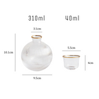 Ribbed Glass Sake Set