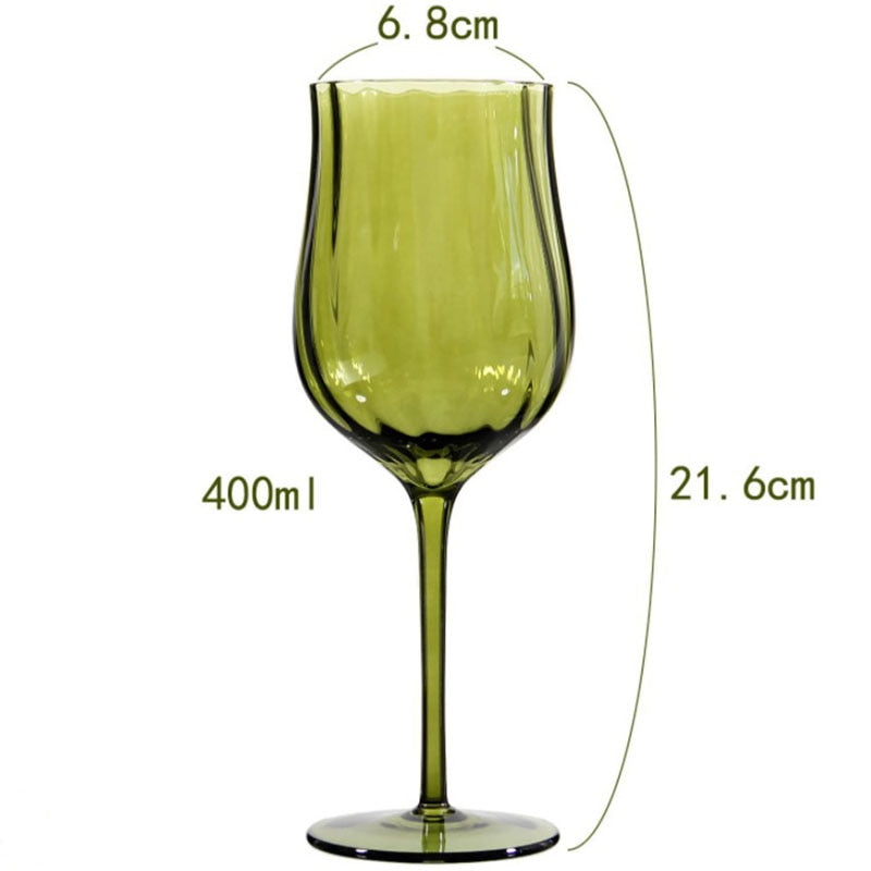 Vintage Green Wine Goblet