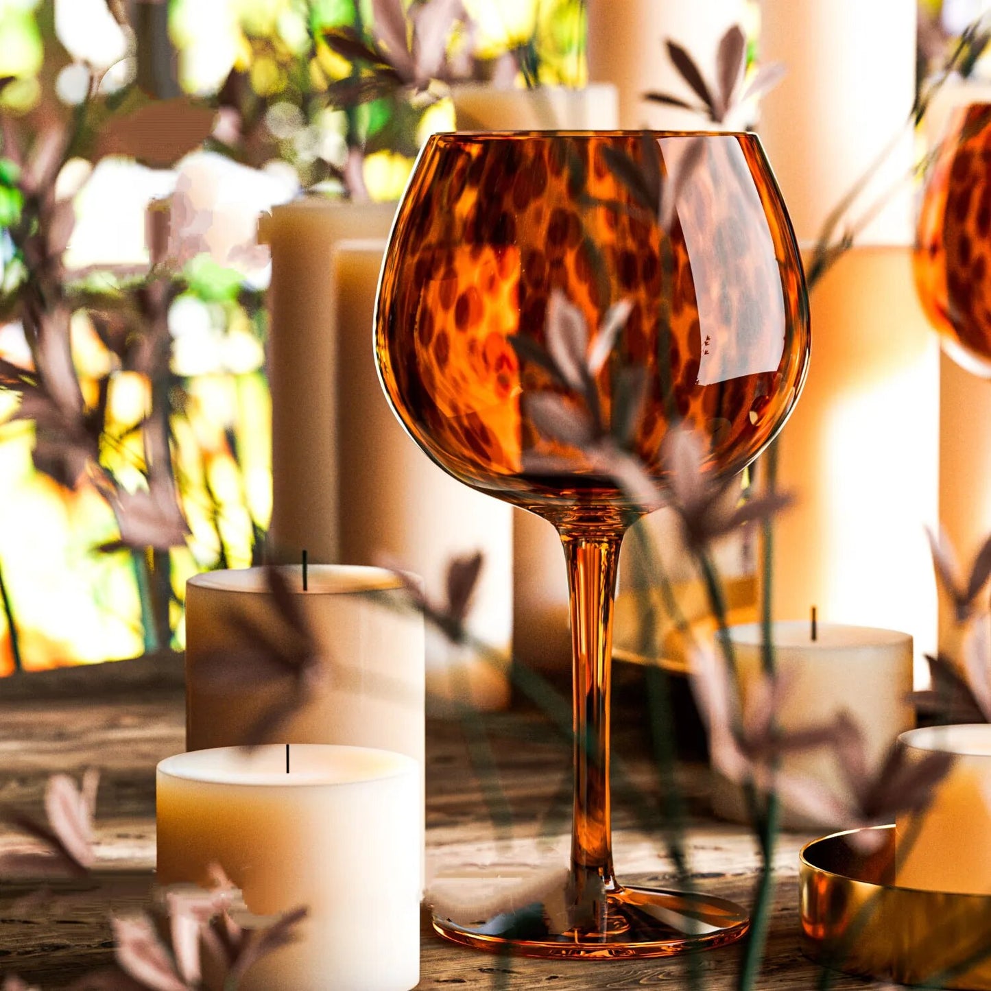 Artistic wine glasses for cozy autumn evenings