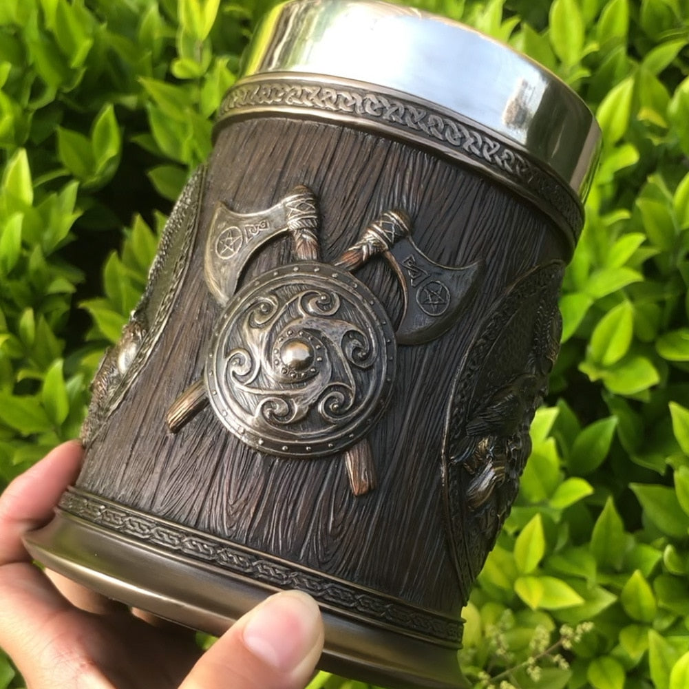 odin's heritage medieval wooden mug by glasscias