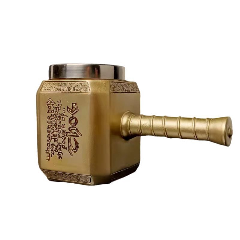 Mythological hammer mug for beer enthusiasts