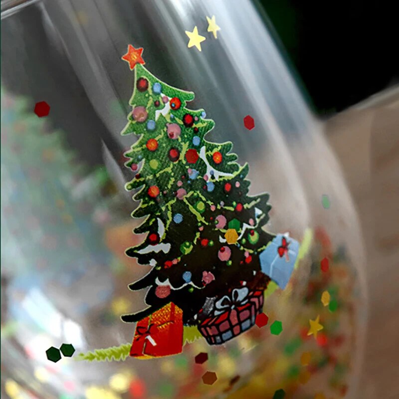 Double Wall Christmas Glass Mug