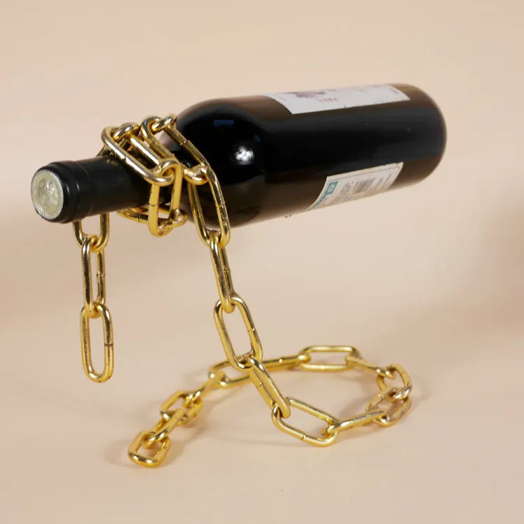 Floating Iron Chain Wine Bottle Holder