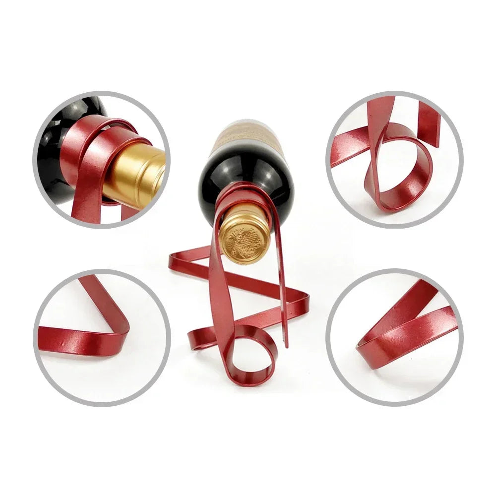 Float Ribbon Glass Floating Ribbon Wine Bottle Holder – Glasscias